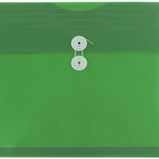 JAM Paper Booklet Plastic Envelopes with Button and String Closure